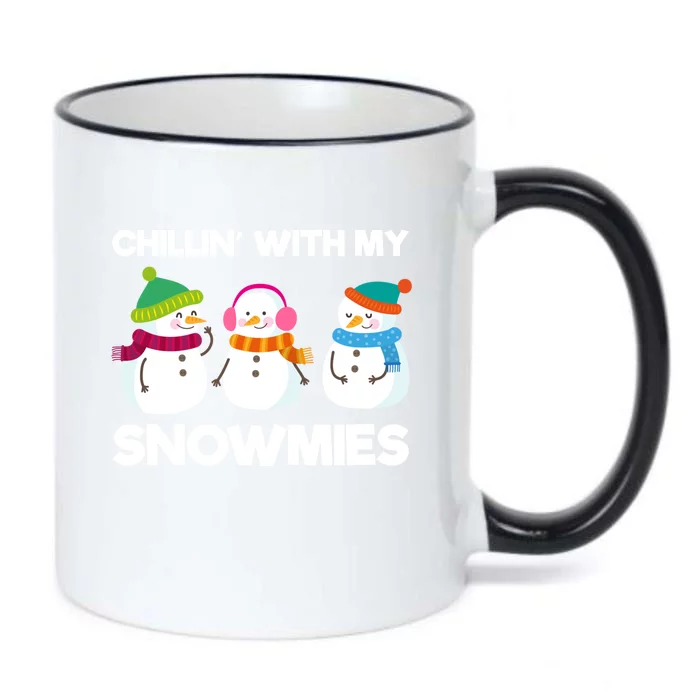 Chillin' With My Snowmies Gift Black Color Changing Mug