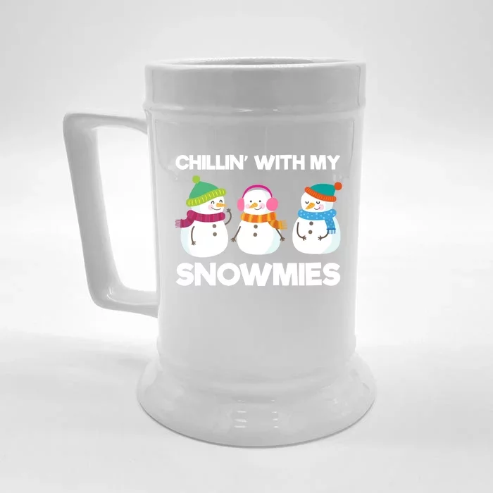 Chillin' With My Snowmies Gift Front & Back Beer Stein