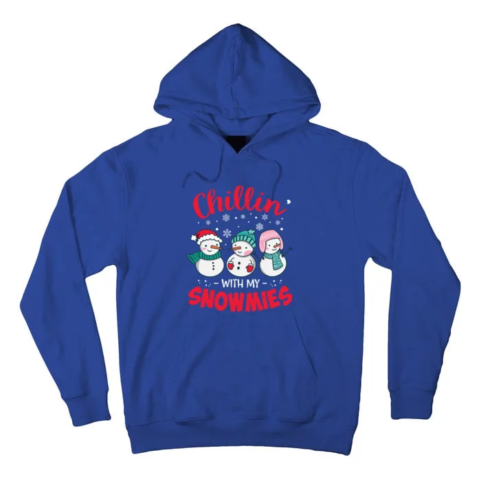 Chillin With My Snowmie Christmas Snow Teacher Snow Crew Neck Gift Gift Tall Hoodie