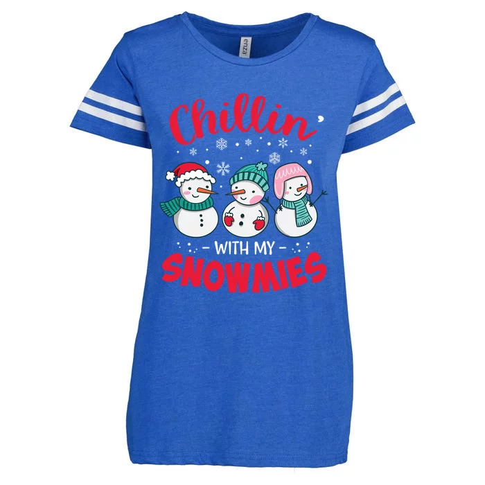 Chillin With My Snowmie Christmas Snow Teacher Snow Crew Neck Gift Gift Enza Ladies Jersey Football T-Shirt