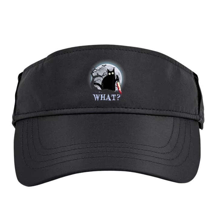 Cat What? Murderous Black Cat With Knife Halloween Funny Cat Lovers Adult Drive Performance Visor