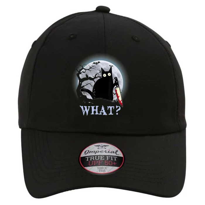 Cat What? Murderous Black Cat With Knife Halloween Funny Cat Lovers The Original Performance Cap