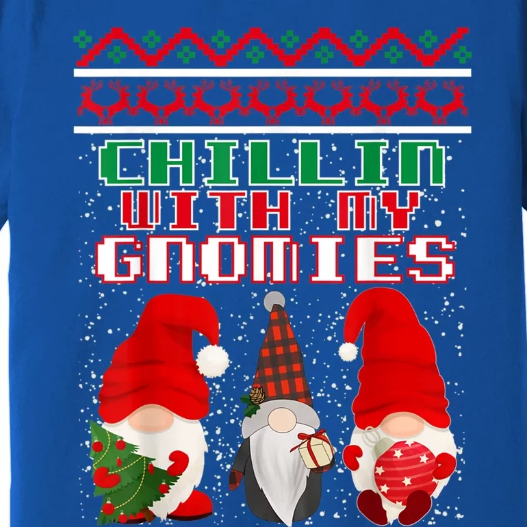 Chillin With My Gnomies Xmas Funny Cool Gift Premium T-Shirt