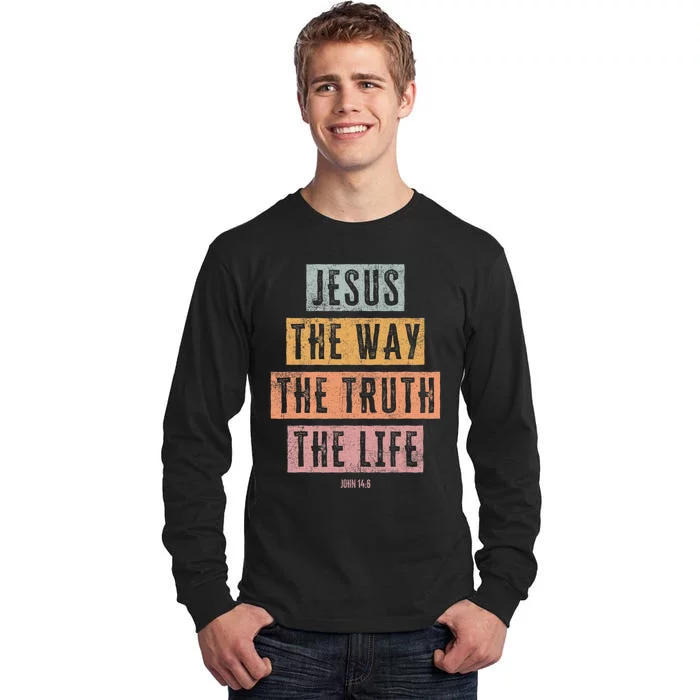 Christian Women Men Kids Jesus The Way Truth Life Tall Long Sleeve T-Shirt