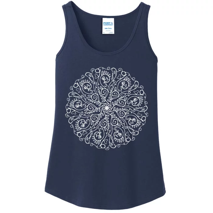 Curse Word Mandala Graphic Ladies Essential Tank