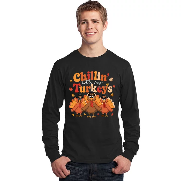 Chillin With My Turkeys Thanksgiving Family Matching Tall Long Sleeve T-Shirt