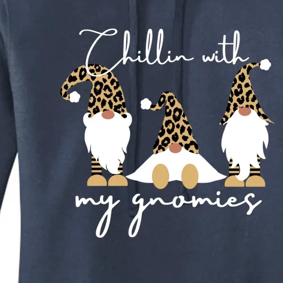 Chillin With My Gnomies Leopard Print Gnomes S Cool Gift Women's Pullover Hoodie