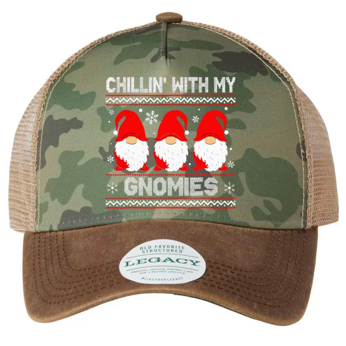 Chillin With My Gnomies Matching Family Christmas Gnome Legacy Tie Dye Trucker Hat