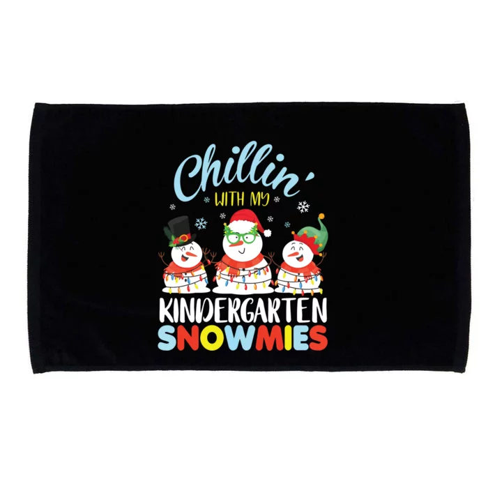 Chillin With My Kindergarten Snowmies Teacher Christmas Xmas Microfiber Hand Towel