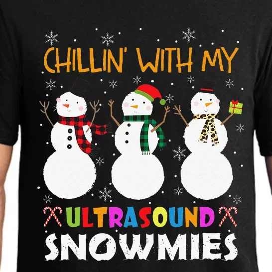 Chillin With My Ultrasound Tech Snowmies Technicians Xmas Pajama Set