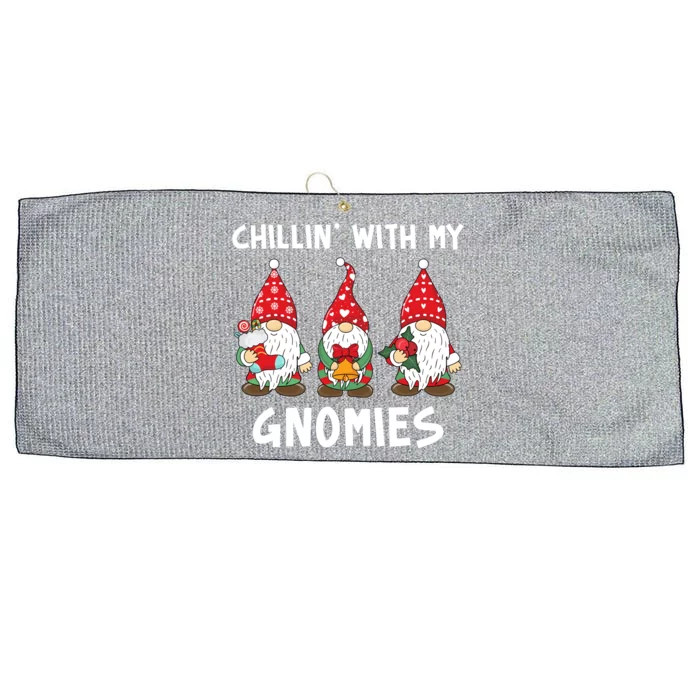 Chillin With My Gnomies Christmas Holiday Large Microfiber Waffle Golf Towel