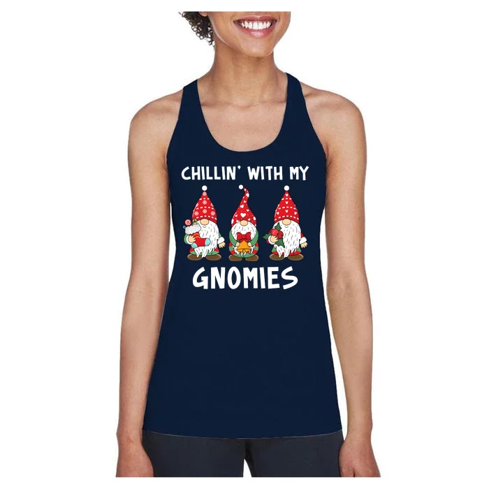 Chillin With My Gnomies Christmas Holiday Women's Racerback Tank