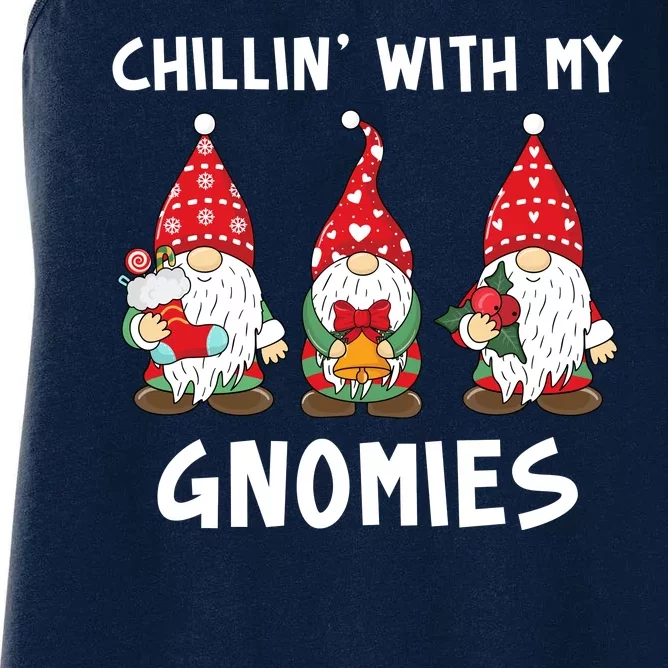 Chillin With My Gnomies Christmas Holiday Women's Racerback Tank