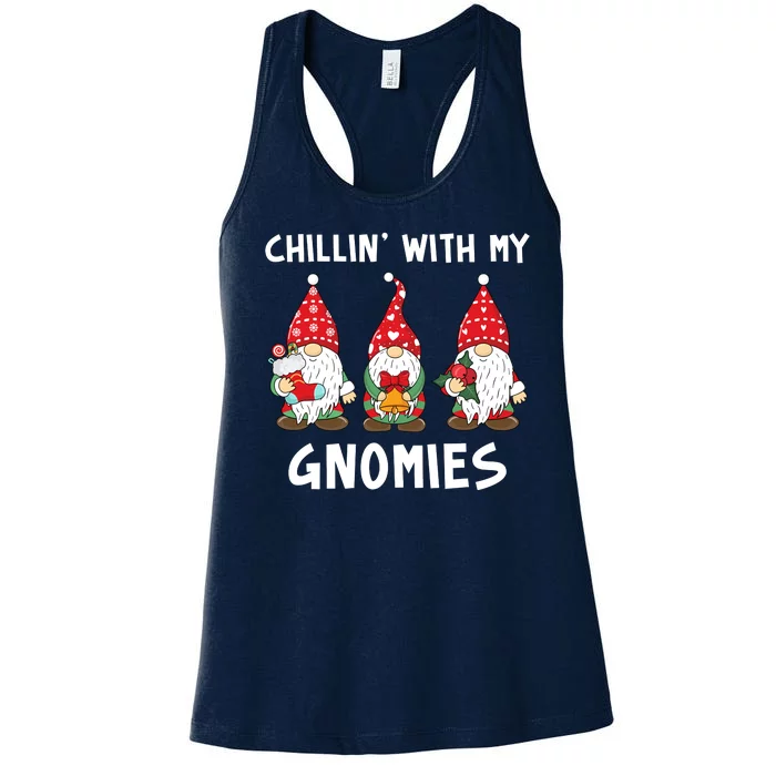 Chillin With My Gnomies Christmas Holiday Women's Racerback Tank