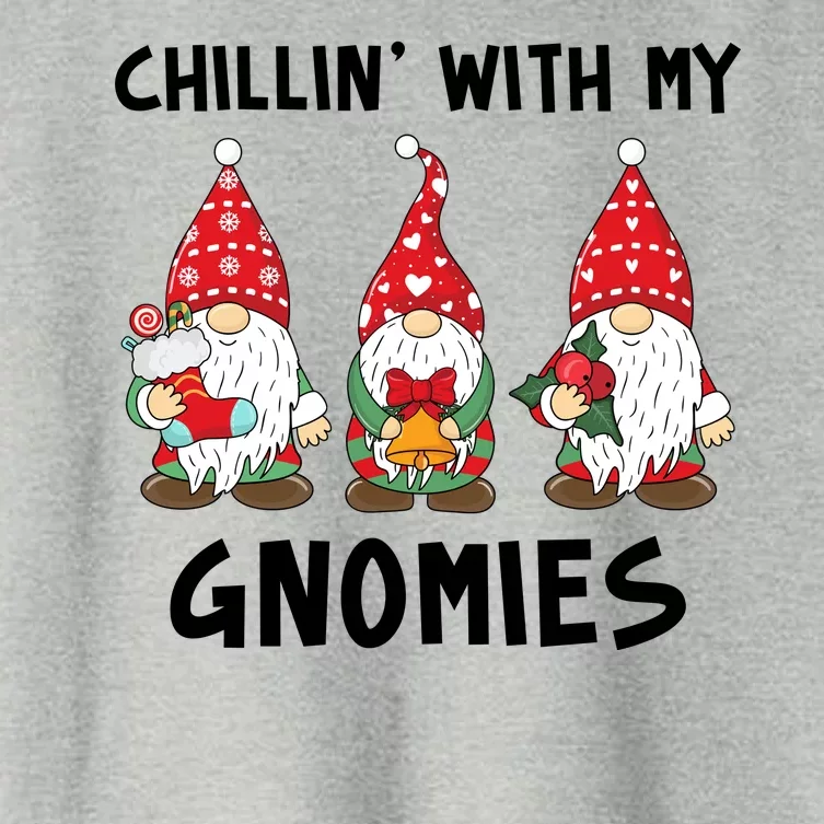 Chillin With My Gnomies Christmas Holiday Women's Crop Top Tee