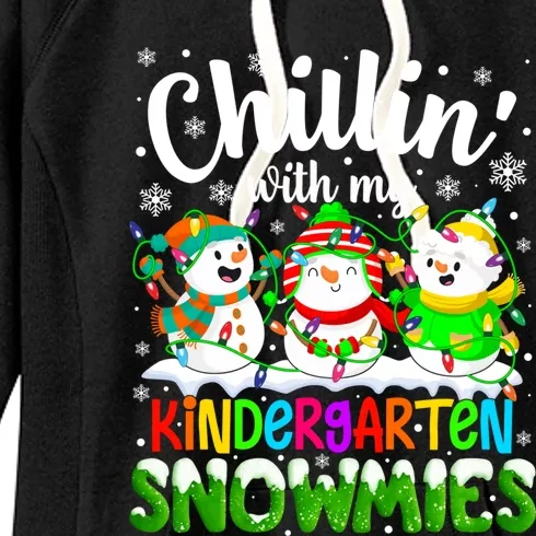 Chillin With My Kindergarten Snowmies Kindergarten Teacher Gift Women's Fleece Hoodie