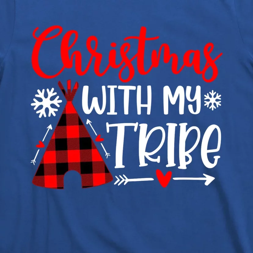 Christmas With My Tribe Red Plaid Family Matching Outfit Gift T-Shirt