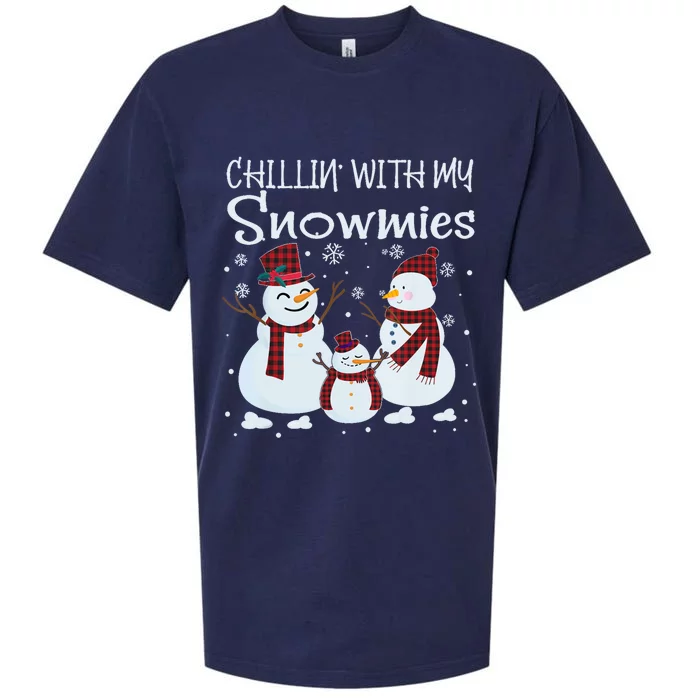 Chillin With My Snowmies Family Pajamas Snow Christmas Meaningful Gift Sueded Cloud Jersey T-Shirt