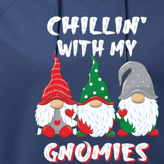 Chilling With My Gnomies Christmas Gift Performance Fleece Hoodie