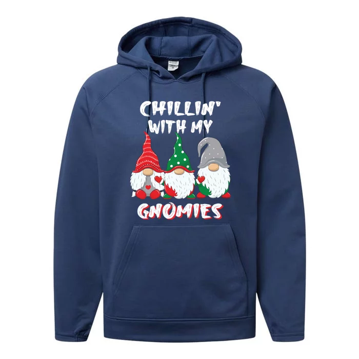 Chilling With My Gnomies Christmas Gift Performance Fleece Hoodie