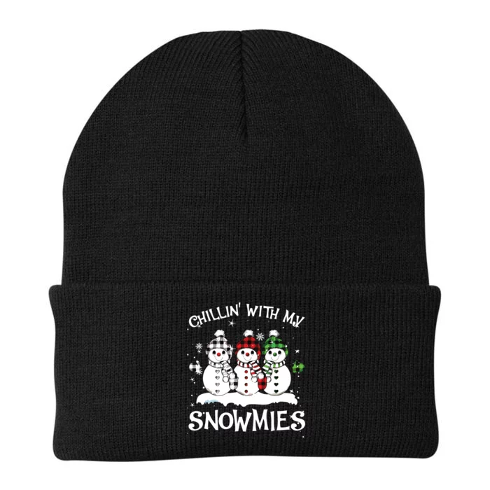 Chillin With My Snowmies Family Pajamas Snowman Christmas Knit Cap Winter Beanie