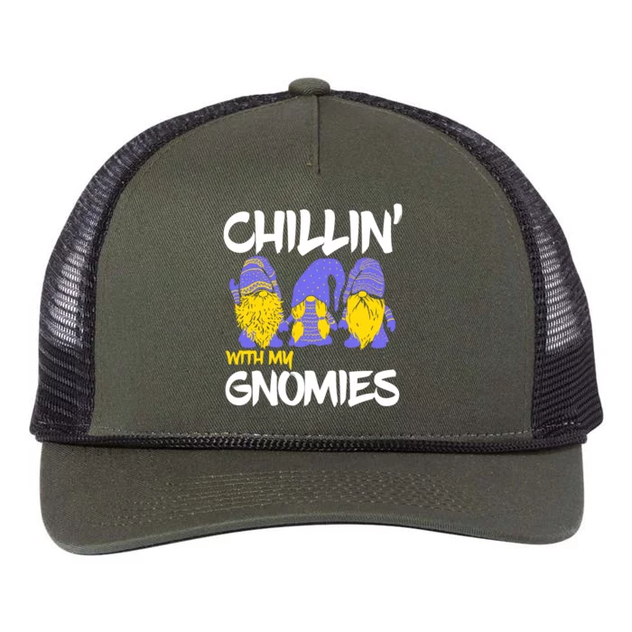 Chillin With My Gnomies Retro Rope Trucker Hat Cap