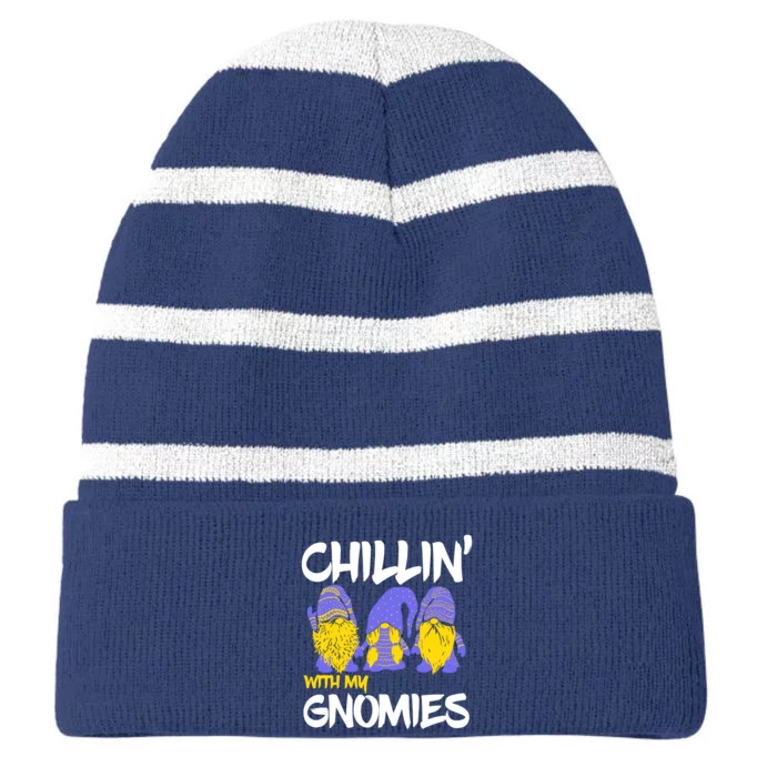 Chillin With My Gnomies Striped Beanie with Solid Band