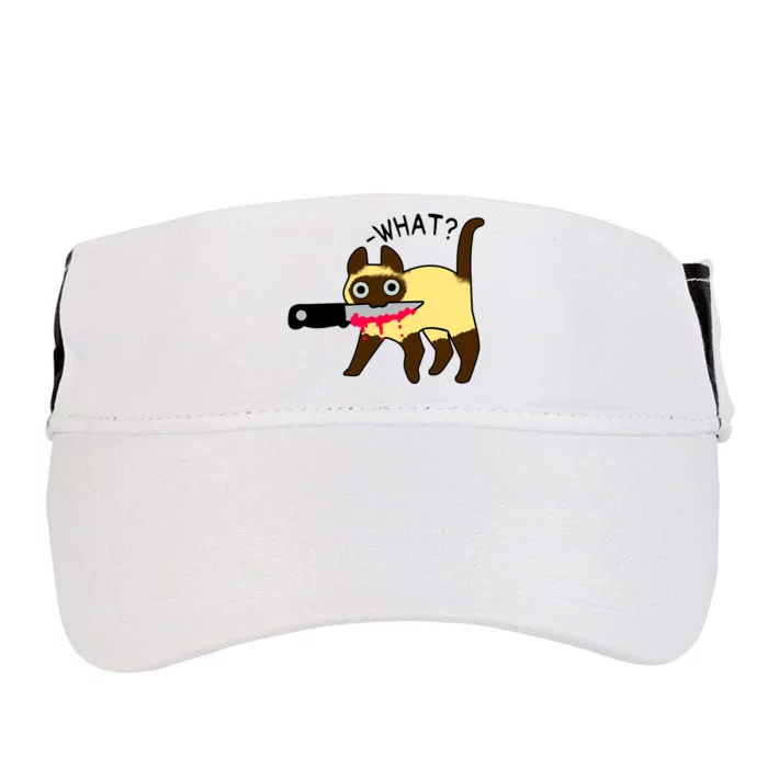 Cat What? Murderous Siamese Cat With Knife Halloween Costume Adult Drive Performance Visor