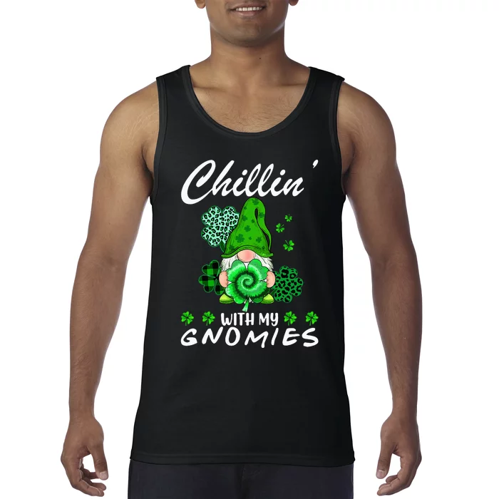 Chilling With My Gnomies St Patrick's Day Gnome Lovers Tank Top