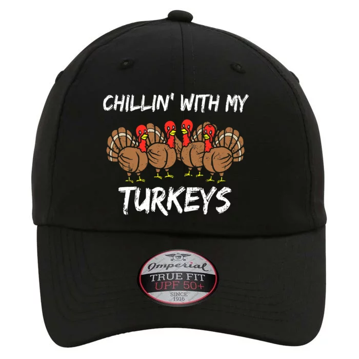 Chillin With My Turkeys Retro Thanksgiving Family Boys The Original Performance Cap