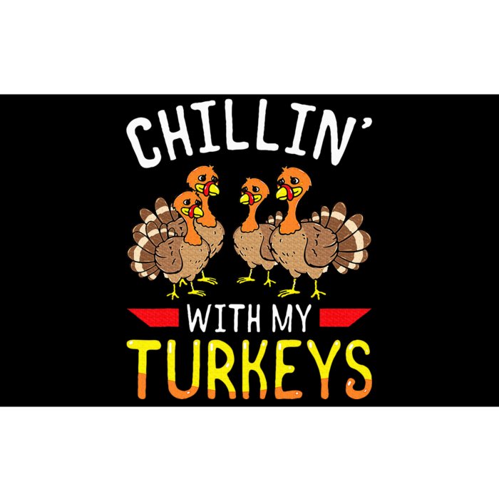 Chillin With My Turkeys Thanksgiving Family Kids Bumper Sticker