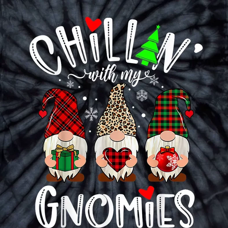 Chillin With My Gnomies Christmas Gnome Family Matching Xmas Tie-Dye T-Shirt