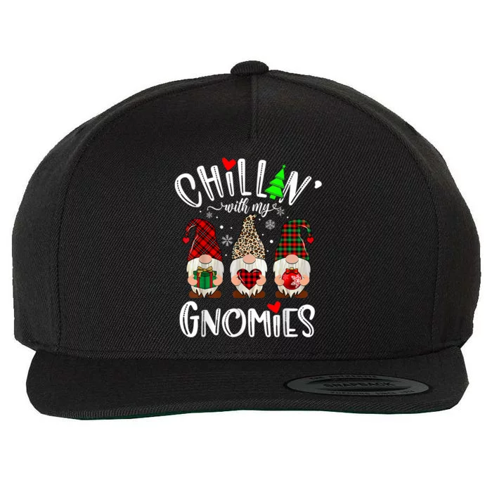 Chillin With My Gnomies Christmas Gnome Family Matching Xmas Wool Snapback Cap