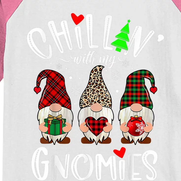 Chillin With My Gnomies Christmas Gnome Family Matching Xmas Kids Colorblock Raglan Jersey