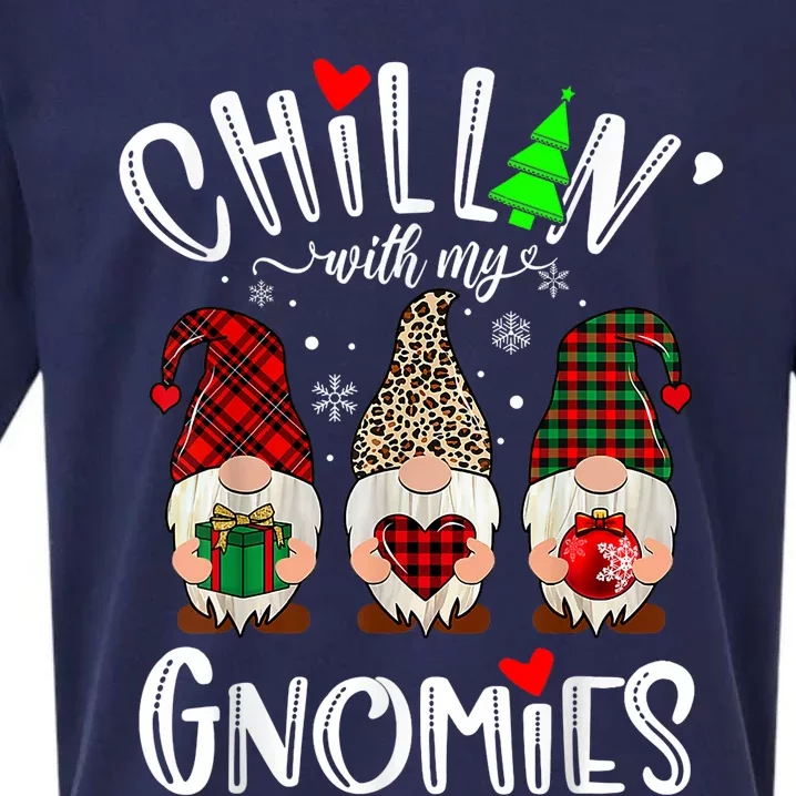 Chillin With My Gnomies Christmas Gnome Family Matching Xmas Sueded Cloud Jersey T-Shirt