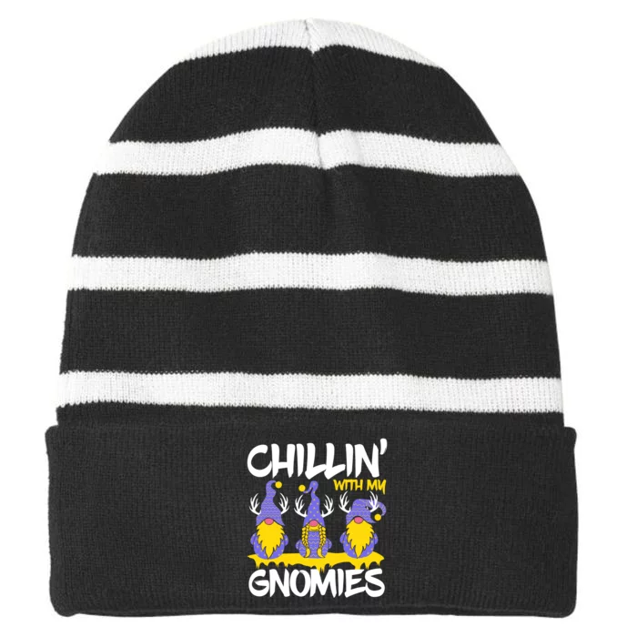 Chillin With My Gnomies Striped Beanie with Solid Band