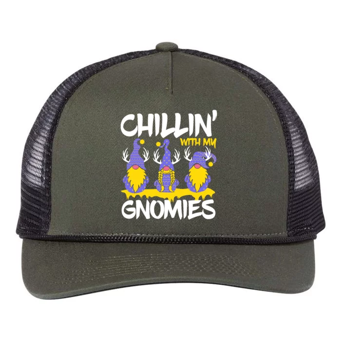 Chillin With My Gnomies Retro Rope Trucker Hat Cap