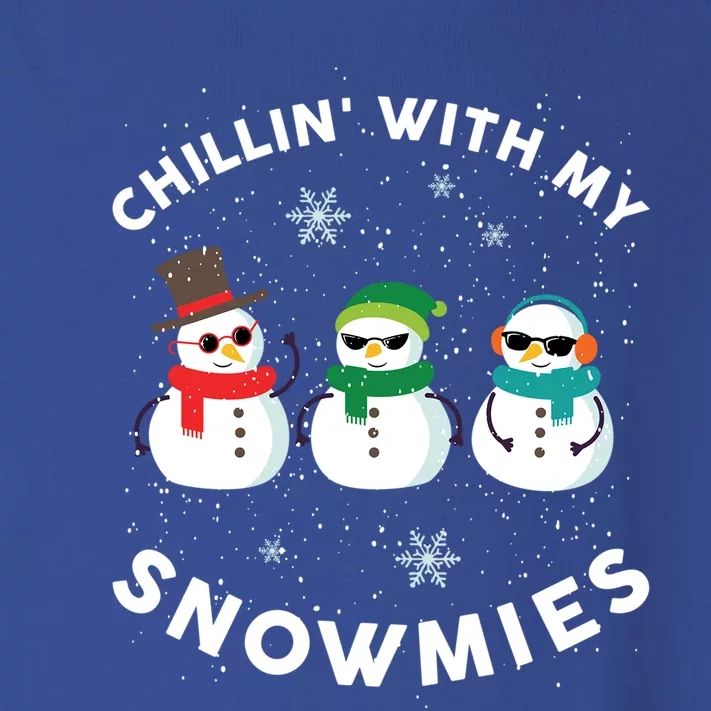 Chillin With My Snowmies Cute Snow Ugly Christmas Sweater Gift Toddler Long Sleeve Shirt