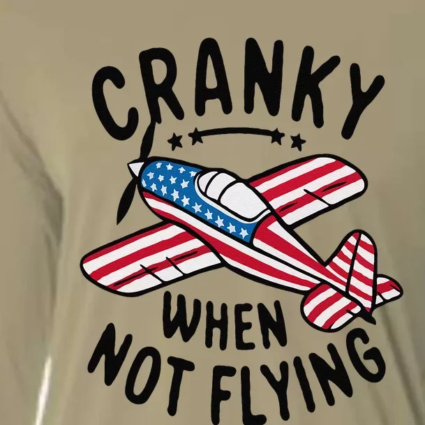 Cranky When Not Flying Funny Humor Aviation Cooling Performance Long Sleeve Crew