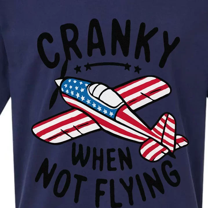 Cranky When Not Flying Funny Humor Aviation Sueded Cloud Jersey T-Shirt