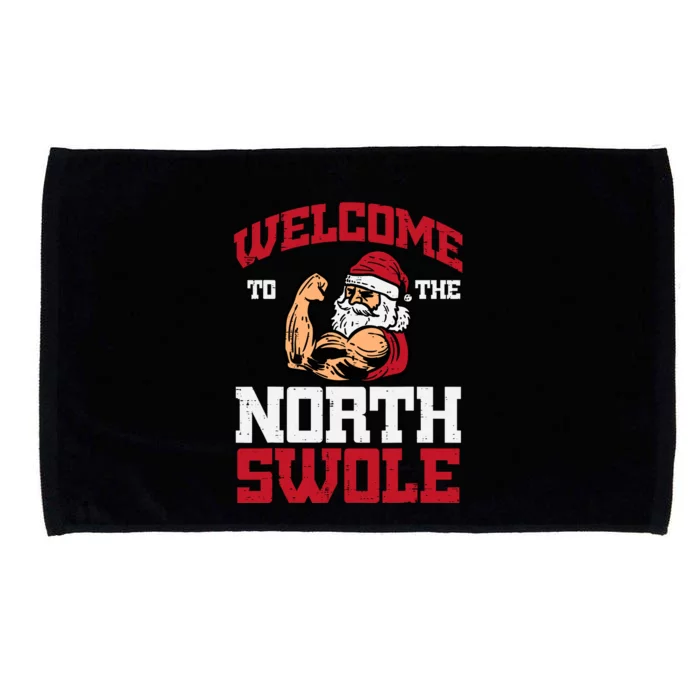 Christmas Welcome North Swole Xmas Muscle Gym Microfiber Hand Towel