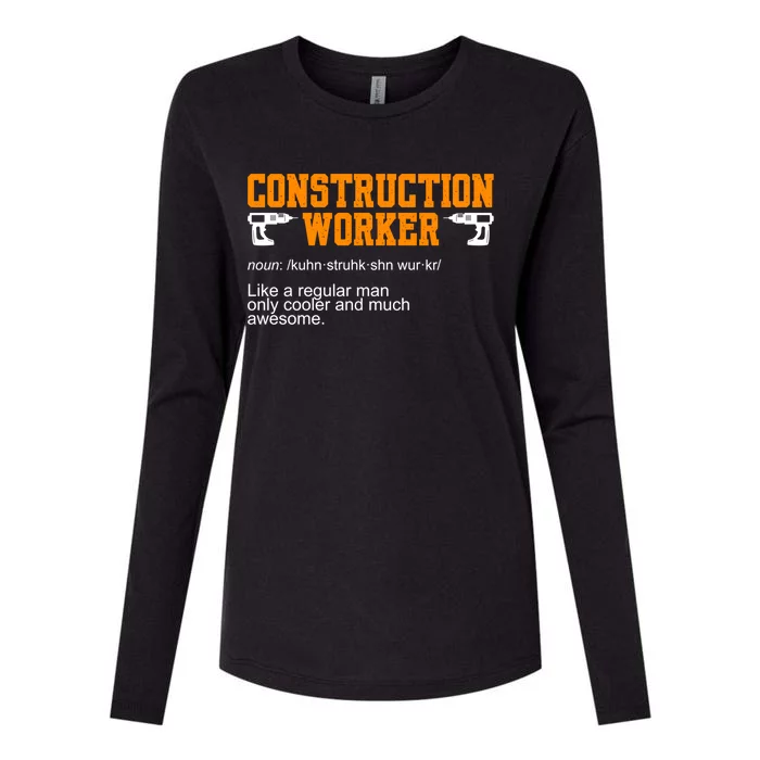 Construction Worker Noun Construction Worker Gift Womens Cotton Relaxed Long Sleeve T-Shirt