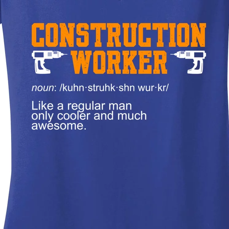 Construction Worker Noun Construction Worker Gift Women's V-Neck T-Shirt