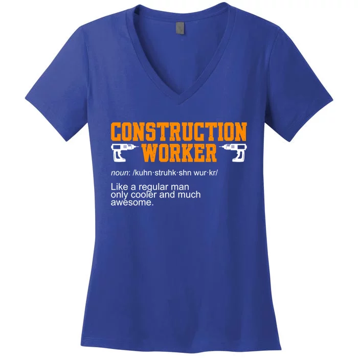 Construction Worker Noun Construction Worker Gift Women's V-Neck T-Shirt