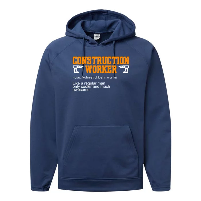 Construction Worker Noun Construction Worker Gift Performance Fleece Hoodie