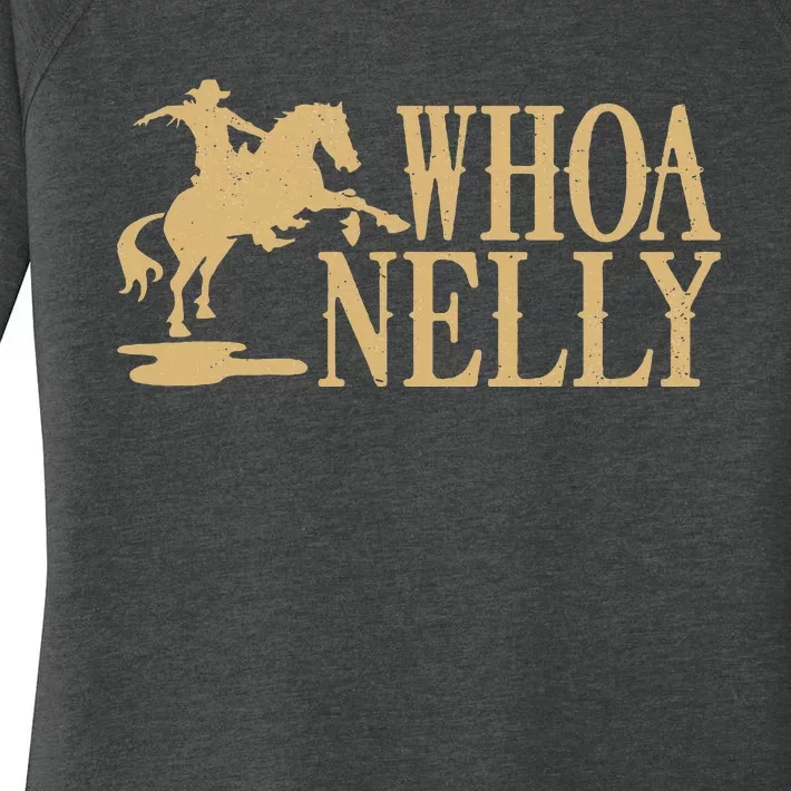 Casual Whoa Nelly Horse Country Graphic Women's Perfect Tri Tunic Long Sleeve Shirt