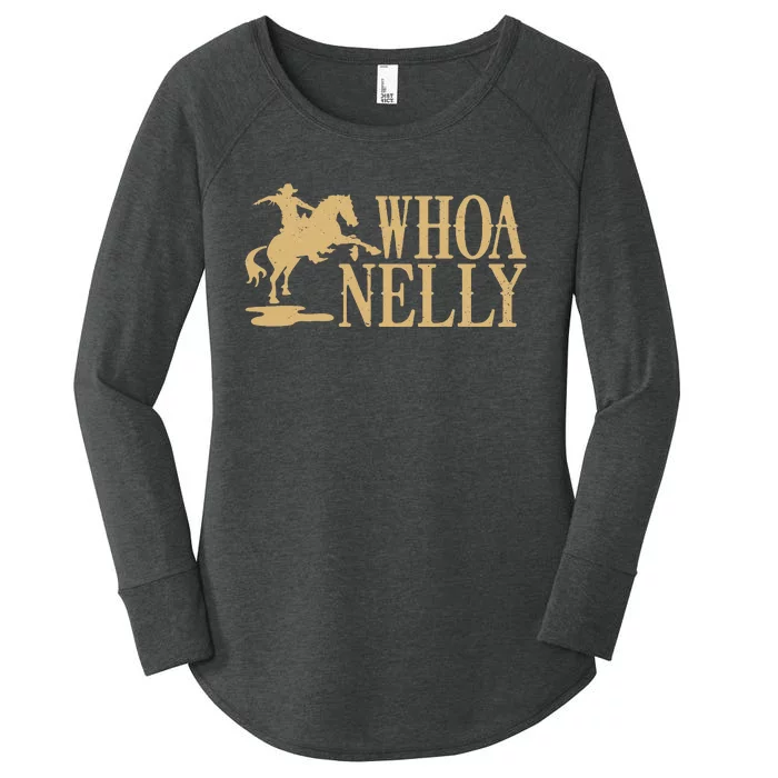 Casual Whoa Nelly Horse Country Graphic Women's Perfect Tri Tunic Long Sleeve Shirt