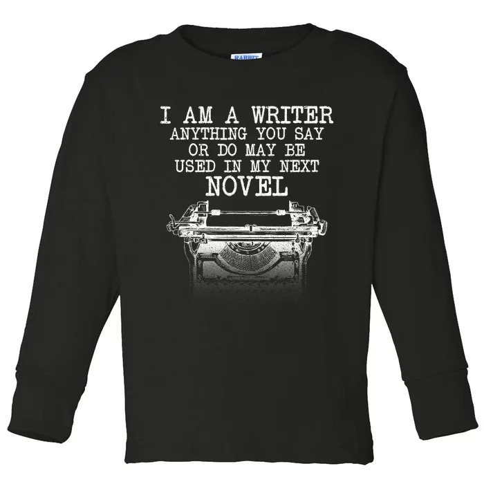 Cool Writer Novel Author Writing Novelist Toddler Long Sleeve Shirt