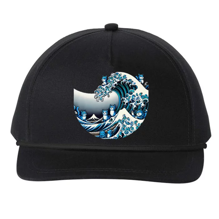 Cute Wave Of Blue Cats For Kamala Funny Gift Snapback Five-Panel Rope Hat