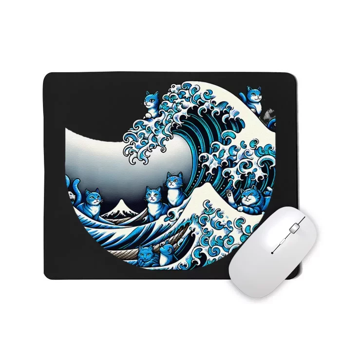 Cute Wave Of Blue Cats For Kamala Funny Gift Mousepad